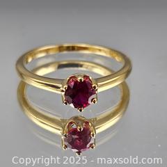 MaxSold Auction: Yellow Gold Sterling Silver Ring with Round Red Stone, US 8 - Hatboro (Pennsylvania, USA) PARTNER MANAGED Estate Sale Online Auction -  Jacksonville Road