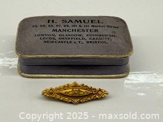 MaxSold Auction: Antique 9K Gold Mourning Pin + Original Box  - Toronto (Ontario, Canada) PARTNER MANAGED Estate Sale Online Auction - Esander Drive (STORAGE)