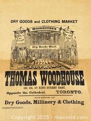 MaxSold Auction: Antique King St Toronto Dry Goods + Clothing Store Advertisement Large Paper Sheet  - Toronto (Ontario, Canada) PARTNER MANAGED Estate Sale Online Auction - Esander Drive (STORAGE)