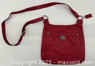 MaxSold Auction: Coach Red Penelope Slim Crossbody bag with Silver Hardware   - Toronto (Ontario, Canada) PARTNER MANAGED Estate Sale Online Auction - Esander Drive (STORAGE)