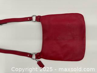 MaxSold Auction: Coach Red Penelope Slim Crossbody bag with Silver Hardware   - Toronto (Ontario, Canada) PARTNER MANAGED Estate Sale Online Auction - Esander Drive (STORAGE)