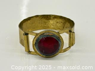 MaxSold Auction: MCM Rafael Brass + Red Cabochon Bracelet  - Toronto (Ontario, Canada) PARTNER MANAGED Estate Sale Online Auction - Esander Drive (STORAGE)