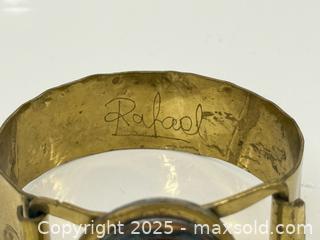 MaxSold Auction: MCM Rafael Brass + Red Cabochon Bracelet  - Toronto (Ontario, Canada) PARTNER MANAGED Estate Sale Online Auction - Esander Drive (STORAGE)