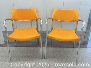 MaxSold Auction: Pair of Chrome + Orange Amat Splash Chairs - Toronto (Ontario, Canada) PARTNER MANAGED Estate Sale Online Auction - Esander Drive (STORAGE)
