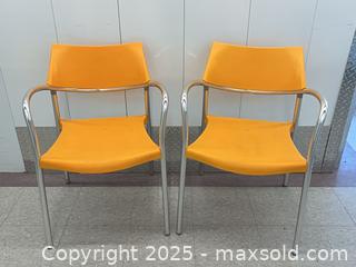 MaxSold Auction: Pair of Chrome + Orange Amat Splash Chairs - Toronto (Ontario, Canada) PARTNER MANAGED Estate Sale Online Auction - Esander Drive (STORAGE)