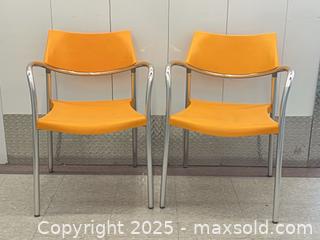 MaxSold Auction: Pair of Chrome + Orange Amat Splash Chairs - Toronto (Ontario, Canada) PARTNER MANAGED Estate Sale Online Auction - Esander Drive (STORAGE)