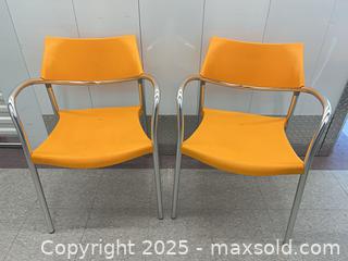 MaxSold Auction: Pair of Orange Amat Splash Chairs  - Toronto (Ontario, Canada) PARTNER MANAGED Estate Sale Online Auction - Esander Drive (STORAGE)