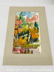 MaxSold Auction: Signed Abstract Autumnal Watercolour c.1970  - Toronto (Ontario, Canada) PARTNER MANAGED Estate Sale Online Auction - Esander Drive (STORAGE)