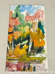 MaxSold Auction: Signed Abstract Autumnal Watercolour c.1970  - Toronto (Ontario, Canada) PARTNER MANAGED Estate Sale Online Auction - Esander Drive (STORAGE)