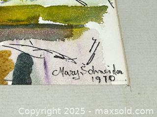 MaxSold Auction: Signed Abstract Autumnal Watercolour c.1970  - Toronto (Ontario, Canada) PARTNER MANAGED Estate Sale Online Auction - Esander Drive (STORAGE)