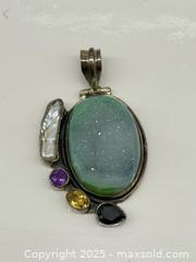 MaxSold Auction: Sterling Silver + Geode + Pearl + Gemstone Pendant  - Toronto (Ontario, Canada) PARTNER MANAGED Estate Sale Online Auction - Esander Drive (STORAGE)