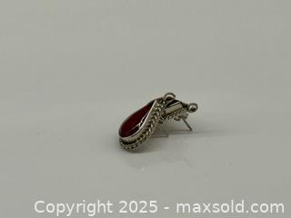 MaxSold Auction: Sterling Silver Mexican Teardrop Carnelian Earrings + Italian Rhinestone Brooch  - Toronto (Ontario, Canada) PARTNER MANAGED Estate Sale Online Auction - Esander Drive (STORAGE)