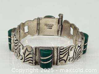 MaxSold Auction: Vintage Mexican Sterling Silver + Green Onyx Bracelet  - Toronto (Ontario, Canada) PARTNER MANAGED Estate Sale Online Auction - Esander Drive (STORAGE)