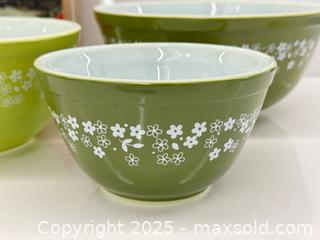 MaxSold Auction: Vintage Pyrex Spring Blossom Mixing Bowl Set x3 New Old Stock  - Toronto (Ontario, Canada) PARTNER MANAGED Estate Sale Online Auction - Esander Drive (STORAGE)