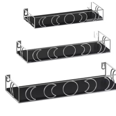 MaxSold Auction: Moon Phase Wall Shelves Black Silver, 3 Pack Small Floating Book Plant Shelves  - Brampton (Ontario, Canada) PARTNER MANAGED Commercial Liquidation Online Auction - Rosedale Avenue West