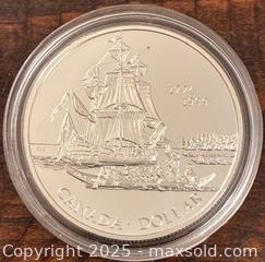 MaxSold Auction: 1774-1999 Cdn. Silver Proof Voyage of Juan Perez 225th Anniversary 1 Dollar  - Newmarket (Ontario, Canada) PARTNER MANAGED Reseller Online Auction - Walter Avenue