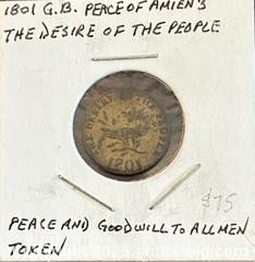 MaxSold Auction: 1801 Great Britain &#34;Peace of Amiens&#34; Token - Newmarket (Ontario, Canada) PARTNER MANAGED Reseller Online Auction - Walter Avenue