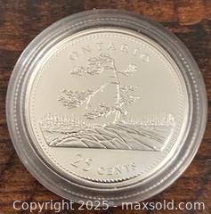 MaxSold Auction: 1867-1992 Cdn. Silver Proof 125 Years Dominion - Ontario 25 Cents - Newmarket (Ontario, Canada) PARTNER MANAGED Reseller Online Auction - Walter Avenue