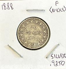 MaxSold Auction: 1888 NFLD Silver Queen Victoria 20 Cents  - Newmarket (Ontario, Canada) PARTNER MANAGED Reseller Online Auction - Walter Avenue