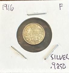 MaxSold Auction: 1916 Cdn. Silver King George V 5 Cents  - Newmarket (Ontario, Canada) PARTNER MANAGED Reseller Online Auction - Walter Avenue
