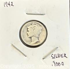 MaxSold Auction: 1942 US Silver Mercy Dime  - Newmarket (Ontario, Canada) PARTNER MANAGED Reseller Online Auction - Walter Avenue