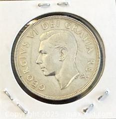 MaxSold Auction: 1951SWL Cdn. Silver King George VI 1 Dollar  - Newmarket (Ontario, Canada) PARTNER MANAGED Reseller Online Auction - Walter Avenue