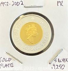 MaxSold Auction: 1952-2002 Cdn. Silver Proof Queen Elizabeth II 50th Anniversary Twoonie  - Newmarket (Ontario, Canada) PARTNER MANAGED Reseller Online Auction - Walter Avenue