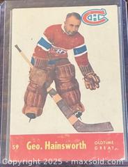 MaxSold Auction: 1955-6 Parkhurst Geo. Hainsworth Canadiens Oldtime Great NHL Hockey Collectible Trading Card  - Newmarket (Ontario, Canada) PARTNER MANAGED Reseller Online Auction - Walter Avenue
