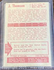 MaxSold Auction: 1955-6 Parkhurst Jim Thomson Toronto Maple Leafs NHL Hockey Collectible Trading Card  - Newmarket (Ontario, Canada) PARTNER MANAGED Reseller Online Auction - Walter Avenue