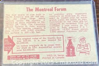 MaxSold Auction: 1955-6 Parkhurst The Montreal Forum NHL Hockey Collectible Trading Card  - Newmarket (Ontario, Canada) PARTNER MANAGED Reseller Online Auction - Walter Avenue
