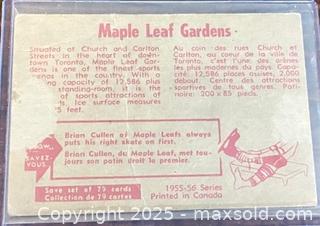 MaxSold Auction: 1955-6 Parkhurst Toronto Maple Leaf Gardens NHL Hockey Collectible Trading Card  - Newmarket (Ontario, Canada) PARTNER MANAGED Reseller Online Auction - Walter Avenue