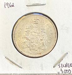 MaxSold Auction: 1962 Cdn. Silver Queen Elizabeth II 50 Cents  - Newmarket (Ontario, Canada) PARTNER MANAGED Reseller Online Auction - Walter Avenue