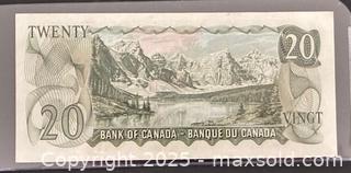 MaxSold Auction: 1969 Cdn. Queen Elizabeth II 20 Dollars Paper Banknote  - Newmarket (Ontario, Canada) PARTNER MANAGED Reseller Online Auction - Walter Avenue