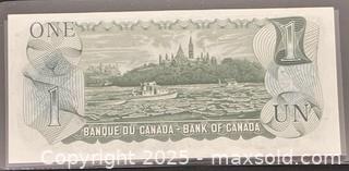 MaxSold Auction: 1973 Cdn. Queen Elizabeth II 1 Dollar Paper Banknote  - Newmarket (Ontario, Canada) PARTNER MANAGED Reseller Online Auction - Walter Avenue