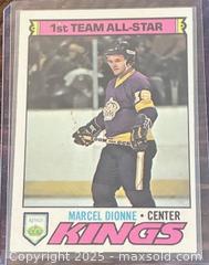 MaxSold Auction: 1977-8 O-Pee-Chee 1st Team All Star Marcel Dionne Hockey Collectible Trading Card  - Newmarket (Ontario, Canada) PARTNER MANAGED Reseller Online Auction - Walter Avenue