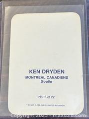MaxSold Auction: 1977-8 O-Pee-Chee Square Insert Ken Dryden Canadiens NHL Hockey Collectible Trading Card  - Newmarket (Ontario, Canada) PARTNER MANAGED Reseller Online Auction - Walter Avenue