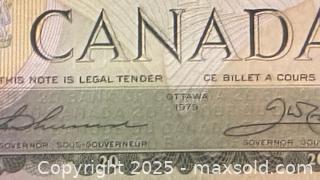 MaxSold Auction: 1979 Cdn. Queen Elizabeth II 20 Dollars Paper Banknote  - Newmarket (Ontario, Canada) PARTNER MANAGED Reseller Online Auction - Walter Avenue