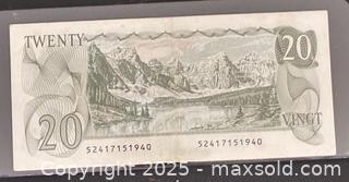 MaxSold Auction: 1979 Cdn. Queen Elizabeth II 20 Dollars Paper Banknote  - Newmarket (Ontario, Canada) PARTNER MANAGED Reseller Online Auction - Walter Avenue