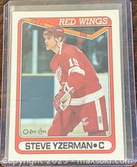 MaxSold Auction: 1990-1 O-Pee-Chee Steve Yzerman Red Wings Hockey Collectible Trading Card  - Newmarket (Ontario, Canada) PARTNER MANAGED Reseller Online Auction - Walter Avenue