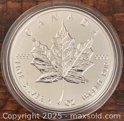 MaxSold Auction: 1990 Cdn. Silver Maple Leaf Fine Bullion 5 Dollars  - Newmarket (Ontario, Canada) PARTNER MANAGED Reseller Online Auction - Walter Avenue