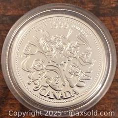 MaxSold Auction: 1999 Cdn. Silver Proof Millennium Commemorative Celebration - July 25 Cents  - Newmarket (Ontario, Canada) PARTNER MANAGED Reseller Online Auction - Walter Avenue