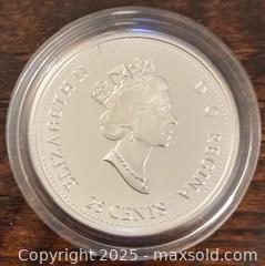 MaxSold Auction: 1999 Cdn. Silver Proof Millennium Commemorative Celebration - July 25 Cents  - Newmarket (Ontario, Canada) PARTNER MANAGED Reseller Online Auction - Walter Avenue
