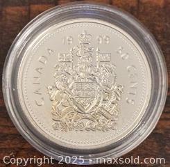 MaxSold Auction: 1999 Cdn. Silver Proof Queen Elizabeth II 50 Cents  - Newmarket (Ontario, Canada) PARTNER MANAGED Reseller Online Auction - Walter Avenue