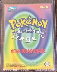 MaxSold Auction: 1999 Topps Pokémon Dragonair Stage 2 Gotta Catch’em Movie Animation A1 Collectible Trading Card  - Newmarket (Ontario, Canada) PARTNER MANAGED Reseller Online Auction - Walter Avenue