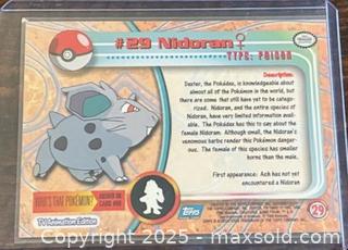 MaxSold Auction: 1999 Topps TV Niddran Pokémon Collectible Trading Card  - Newmarket (Ontario, Canada) PARTNER MANAGED Reseller Online Auction - Walter Avenue