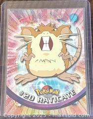 MaxSold Auction: 1999 Topps TV Raticate Pokémon Collectible Trading Card  - Newmarket (Ontario, Canada) PARTNER MANAGED Reseller Online Auction - Walter Avenue