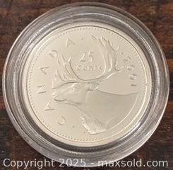MaxSold Auction: 2001 Cdn. Silver Proof Queen Elizabeth II 25 Cents  - Newmarket (Ontario, Canada) PARTNER MANAGED Reseller Online Auction - Walter Avenue