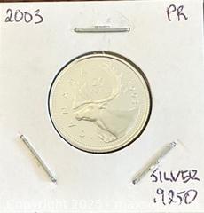 MaxSold Auction: 2003 Cdn. Silver Proof Queen Elizabeth II 25 Cents  - Newmarket (Ontario, Canada) PARTNER MANAGED Reseller Online Auction - Walter Avenue