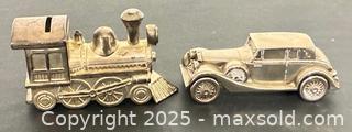 MaxSold Auction: Collectible Silver Plated Train / Car Metal Banks  - Newmarket (Ontario, Canada) PARTNER MANAGED Reseller Online Auction - Walter Avenue
