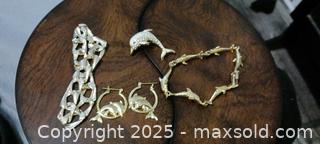 MaxSold Auction: Dolphin Gold-Filled Jewelry Lot with Cubic Zirconia - Windsor (Ontario, Canada) SELLER MANAGED Moving Online Auction - Hickory Road